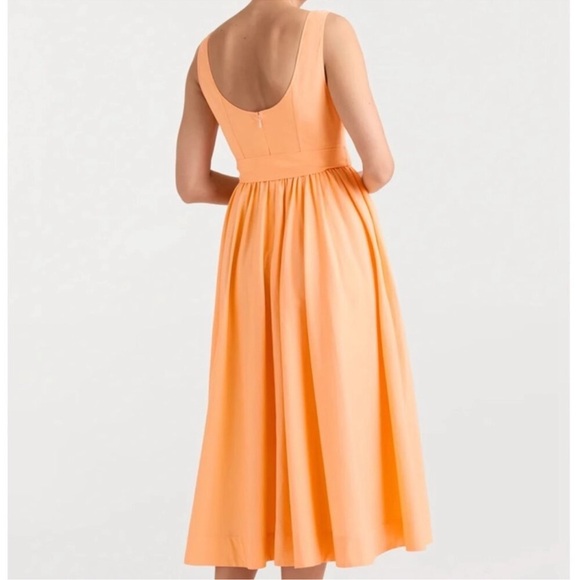 NEW Cinq à Sept Kilah Cotton Belted Midi tank Dress Marmalade Orange sz 10 - Picture 6 of 12